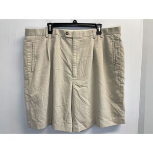 Cutter & Buck Men's Size 42 Pleated Shorts Khaki 9"‎ Inseam